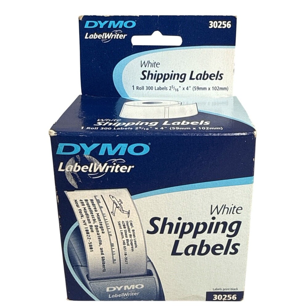 DYMO 30256 LabelWriter White Shipping Labels 2-5/16 x 4 Roll 300 NOS